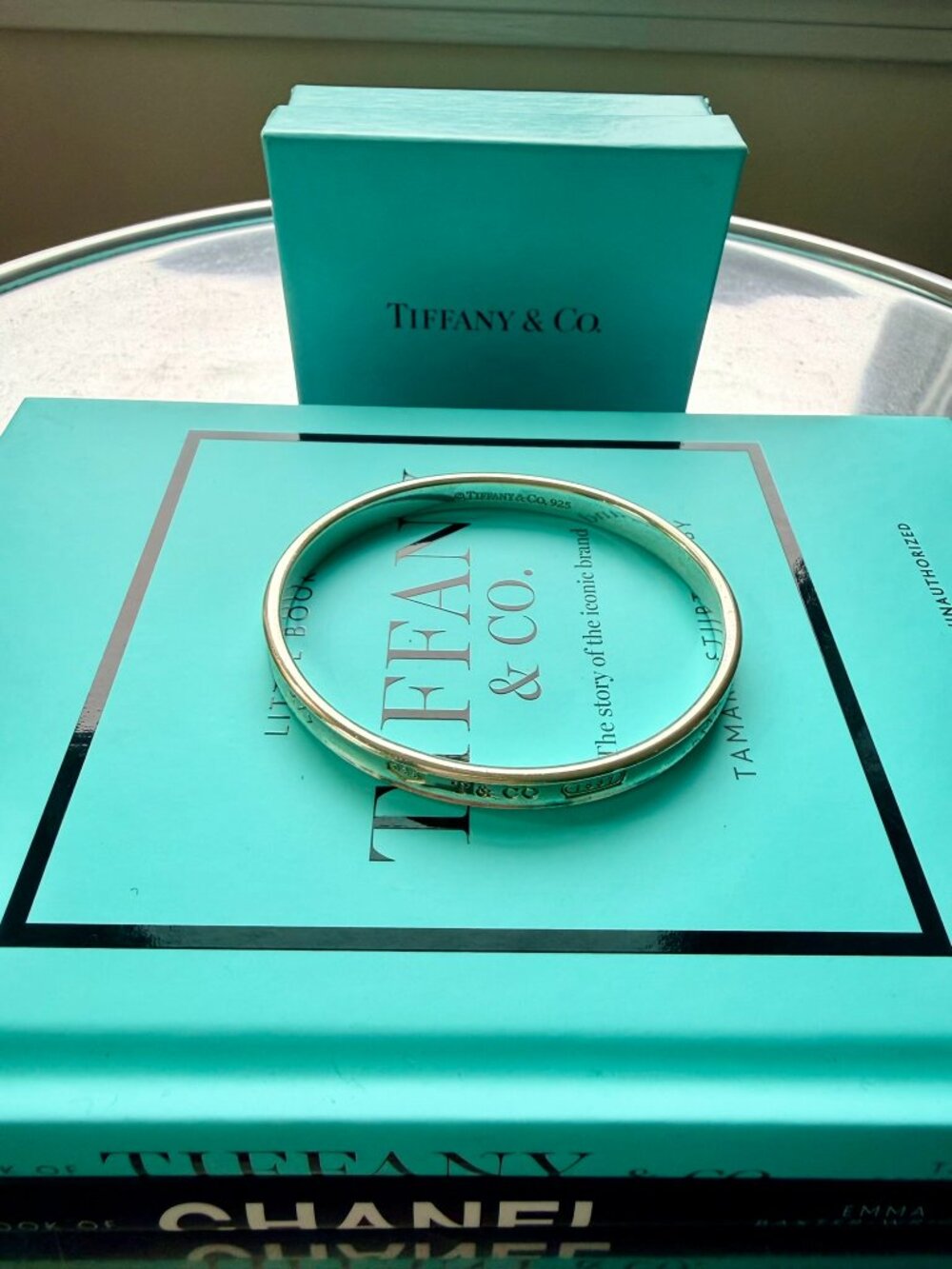 Vintage 1997 Tiffany & Co. 1837 Narrow Bangle Bracelet Oval Sterling Silver